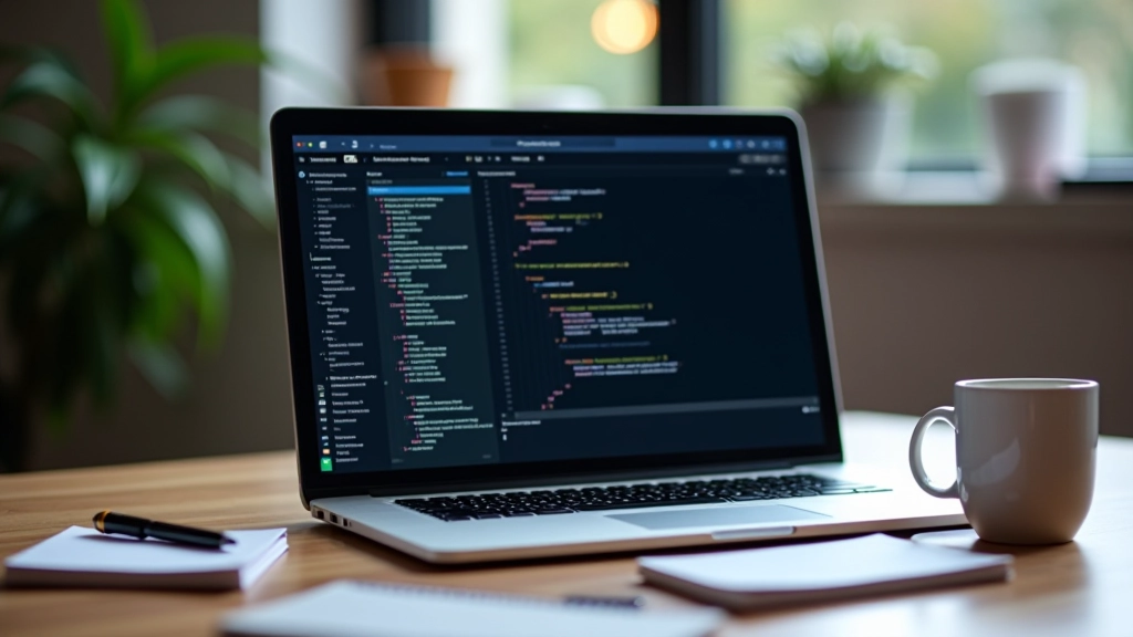 Developer reviewing CSS code on screen with browser DevTools showing mobile viewport testing