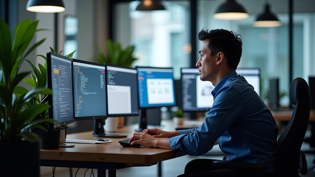 Developer working on responsive web design